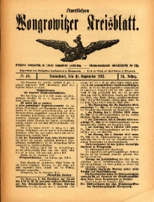 Amtliches Wongrowitzer Kreisblatt. 1915.09.18 Jg.54 Nr38
