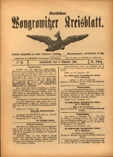 Amtliches Wongrowitzer Kreisblatt. 1915.10.09 Jg.54 Nr41