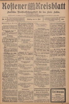 Kostener Kreisblatt: amtliches Ver&ouml;ffentlichungsblatt f&uuml;r den Kreis Kosten 1907.05.21 Jg.42 Nr61