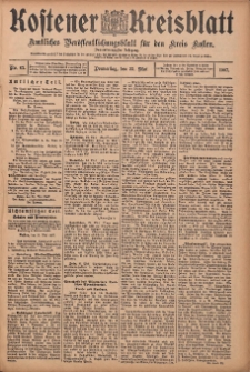 Kostener Kreisblatt: amtliches Ver&ouml;ffentlichungsblatt f&uuml;r den Kreis Kosten 1907.05.23 Jg.42 Nr62