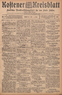 Kostener Kreisblatt: amtliches Ver&ouml;ffentlichungsblatt f&uuml;r den Kreis Kosten 1907.06.01 Jg.42 Nr66