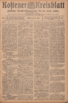 Kostener Kreisblatt: amtliches Ver&ouml;ffentlichungsblatt f&uuml;r den Kreis Kosten 1907.06.04 Jg.42 Nr67