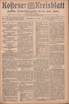 Kostener Kreisblatt: amtliches Ver&ouml;ffentlichungsblatt f&uuml;r den Kreis Kosten 1907.06.06 Jg.42 Nr68