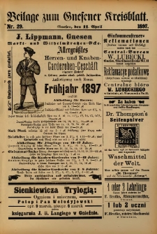 Beilage zum Gnesener Kreisblatt.1897.04.11 Nr29