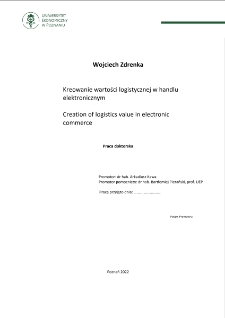 Kreowanie wartości logistycznej w handlu elektronicznym
