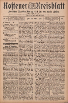 Kostener Kreisblatt: amtliches Ver&ouml;ffentlichungsblatt f&uuml;r den Kreis Kosten 1907.06.29 Jg.42 Nr78