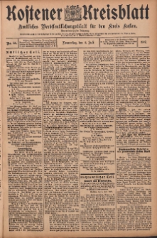 Kostener Kreisblatt: amtliches Ver&ouml;ffentlichungsblatt f&uuml;r den Kreis Kosten 1907.07.04 Jg.42 Nr80
