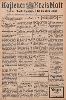 Kostener Kreisblatt: amtliches Ver&ouml;ffentlichungsblatt f&uuml;r den Kreis Kosten 1907.07.06 Jg.42 Nr81