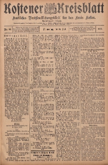 Kostener Kreisblatt: amtliches Ver&ouml;ffentlichungsblatt f&uuml;r den Kreis Kosten 1907.07.11 Jg.42 Nr83