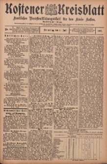 Kostener Kreisblatt: amtliches Ver&ouml;ffentlichungsblatt f&uuml;r den Kreis Kosten 1907.07.25 Jg.42 Nr89