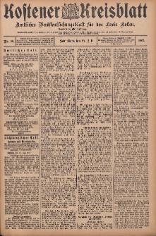 Kostener Kreisblatt: amtliches Ver&ouml;ffentlichungsblatt f&uuml;r den Kreis Kosten 1907.07.27 Jg.42 Nr90