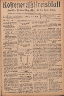 Kostener Kreisblatt: amtliches Ver&ouml;ffentlichungsblatt f&uuml;r den Kreis Kosten 1907.08.06 Jg.42 Nr94