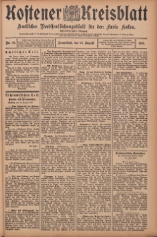 Kostener Kreisblatt: amtliches Ver&ouml;ffentlichungsblatt f&uuml;r den Kreis Kosten 1907.08.10 Jg.42 Nr96