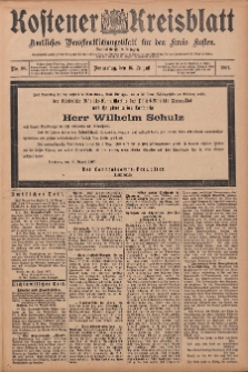 Kostener Kreisblatt: amtliches Ver&ouml;ffentlichungsblatt f&uuml;r den Kreis Kosten 1907.08.15 Jg.42 Nr98