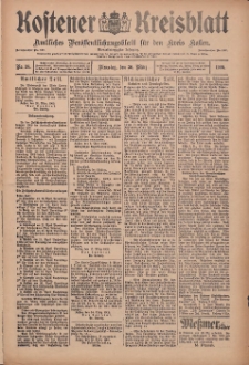 Kostener Kreisblatt: amtliches Veröffentlichungsblatt für den Kreis Kosten 1909.03.30 Jg.44 Nr38