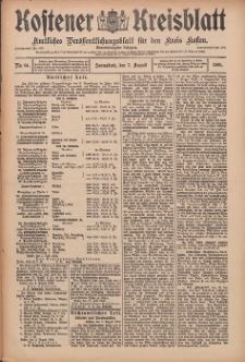 Kostener Kreisblatt: amtliches Veröffentlichungsblatt für den Kreis Kosten 1909.08.07 Jg.44 Nr94