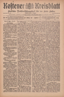 Kostener Kreisblatt: amtliches Veröffentlichungsblatt für den Kreis Kosten 1909.09.04 Jg.44 Nr106