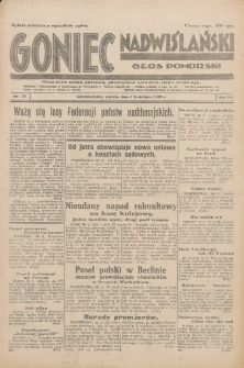 Goniec Nadwiślański: Głos Pomorski: Niezależne pismo poranne, poświęcone sprawom stanu średniego 1932.04.01 R.8 Nr75