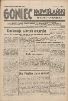 Goniec Nadwiślański: Głos Pomorski: Niezależne pismo poranne, poświęcone sprawom stanu średniego 1932.04.08 R.8 Nr81