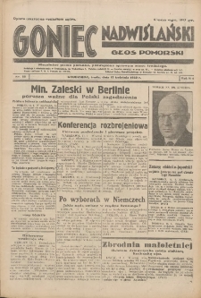 Goniec Nadwiślański: Głos Pomorski: Niezależne pismo poranne, poświęcone sprawom stanu średniego 1932.04.13 R.8 Nr85