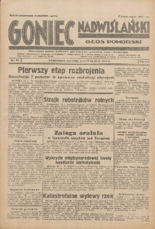 Goniec Nadwiślański: Głos Pomorski: Niezależne pismo poranne, poświęcone sprawom stanu średniego 1932.04.21 R.8 Nr92