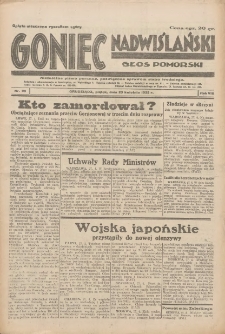 Goniec Nadwiślański: Głos Pomorski: Niezależne pismo poranne, poświęcone sprawom stanu średniego 1932.04.29 R.8 Nr99