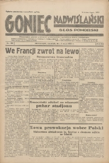 Goniec Nadwiślański: Głos Pomorski: Niezależne pismo poranne, poświęcone sprawom stanu średniego 1932.05.05 R.8 Nr103