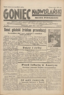 Goniec Nadwiślański: Głos Pomorski: Niezależne pismo poranne, poświęcone sprawom stanu średniego 1932.05.07 R.8 Nr104