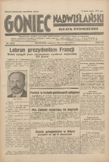 Goniec Nadwiślański: Głos Pomorski: Niezależne pismo poranne, poświęcone sprawom stanu średniego 1932.05.12 R.8 Nr108
