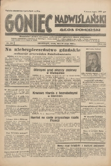 Goniec Nadwiślański: Głos Pomorski: Niezależne pismo poranne, poświęcone sprawom stanu średniego 1932.05.25 R.8 Nr118