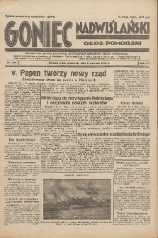 Goniec Nadwiślański: Głos Pomorski: Niezależne pismo poranne, poświęcone sprawom stanu średniego 1932.06.02 R.8 Nr124