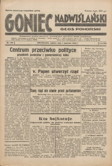Goniec Nadwiślański: Głos Pomorski: Niezależne pismo poranne, poświęcone sprawom stanu średniego 1932.06.04 R.8 Nr126