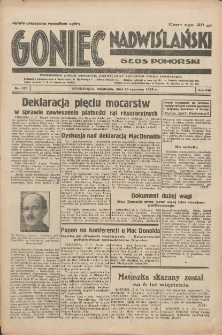 Goniec Nadwiślański: Głos Pomorski: Niezależne pismo poranne, poświęcone sprawom stanu średniego 1932.06.19 R.8 Nr139