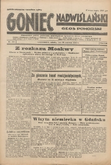 Goniec Nadwiślański: Głos Pomorski: Niezależne pismo poranne, poświęcone sprawom stanu średniego 1932.06.25 R.8 Nr144