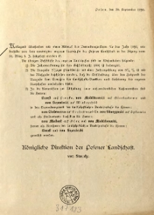 Verwaltungs-Etat der Posener Landschaft pro 1890