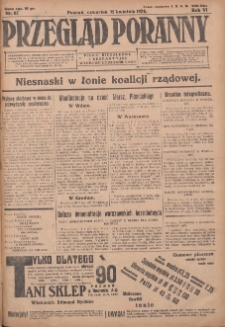 Przegląd Poranny: pismo niezależne i bezpartyjne 1926.04.15 R.6 Nr85