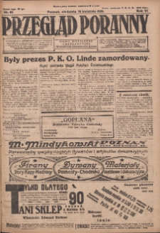 Przegląd Poranny: pismo niezależne i bezpartyjne 1926.04.18 R.6 Nr88