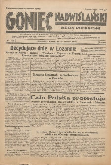 Goniec Nadwiślański: Głos Pomorski: Niezależne pismo poranne, poświęcone sprawom stanu średniego 1932.06.28 R.8 Nr146