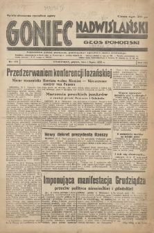 Goniec Nadwiślański: Głos Pomorski: Niezależne pismo poranne, poświęcone sprawom stanu średniego 1932.07.01 R.8 nr148