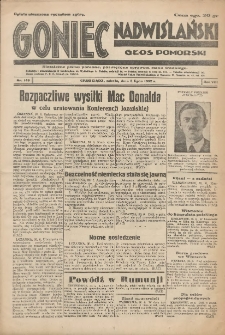 Goniec Nadwiślański: Głos Pomorski: Niezależne pismo poranne, poświęcone sprawom stanu średniego 1932.07.02 R.8 Nr149