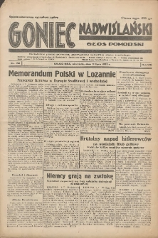 Goniec Nadwiślański: Głos Pomorski: Niezależne pismo poranne, poświęcone sprawom stanu średniego 1932.07.03 R.8 Nr150