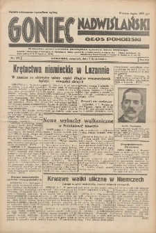Goniec Nadwiślański: Głos Pomorski: Niezależne pismo poranne, poświęcone sprawom stanu średniego 1932.07.07 R.8 Nr153