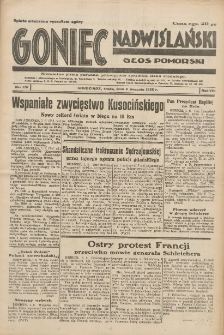 Goniec Nadwiślański: Głos Pomorski: Niezależne pismo poranne, poświęcone sprawom stanu średniego 1932.08.03 R.8 Nr176