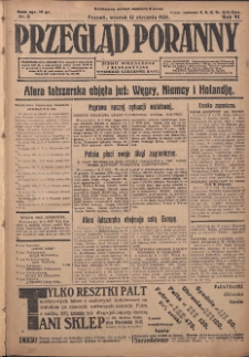 Przegląd Poranny: pismo niezależne i bezpartyjne 1926.01.12 R.6 Nr8