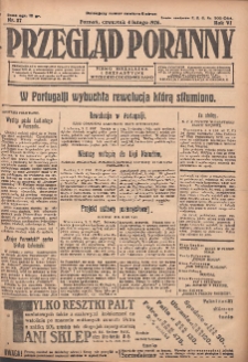 Przegląd Poranny: pismo niezależne i bezpartyjne 1926.02.04 R.6 Nr27