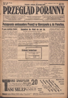 Przegląd Poranny: pismo niezależne i bezpartyjne 1926.02.20 R.6 Nr41