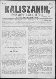 Kaliszanin : gazeta miasta Kalisza i jego okolic