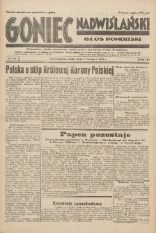 Goniec Nadwiślański: Głos Pomorski: Niezależne pismo poranne, poświęcone sprawom stanu średniego 1932.08.17 R.8 Nr187