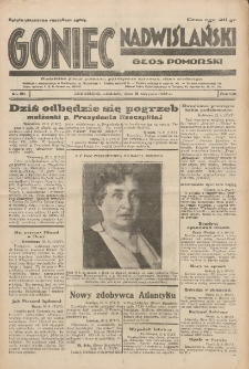 Goniec Nadwiślański: Głos Pomorski: Niezależne pismo poranne, poświęcone sprawom stanu średniego 1932.08.21 R.8 Nr191