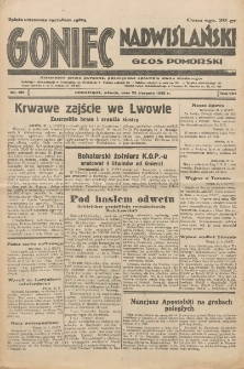 Goniec Nadwiślański: Głos Pomorski: Niezależne pismo poranne, poświęcone sprawom stanu średniego 1932.08.23 R.8 Nr192